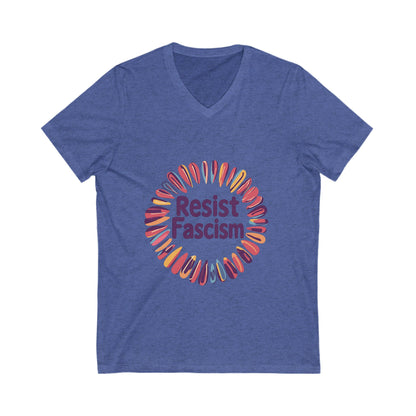 Rainbow Circle Resist V-Neck Tee | Progressive Unisex T-Shirt | Cute Activist Design