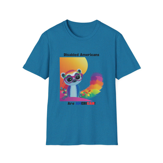 Disabled Americans Are AmeriCAN! | Cute Raccoon Disability Rights T-Shirt