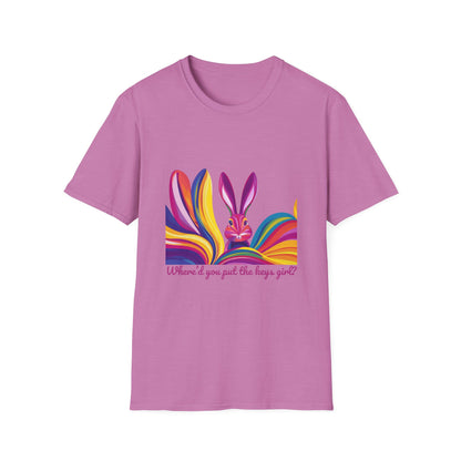 Rainbow Bunny "Where'd You Put The Keys" Pride T-Shirt