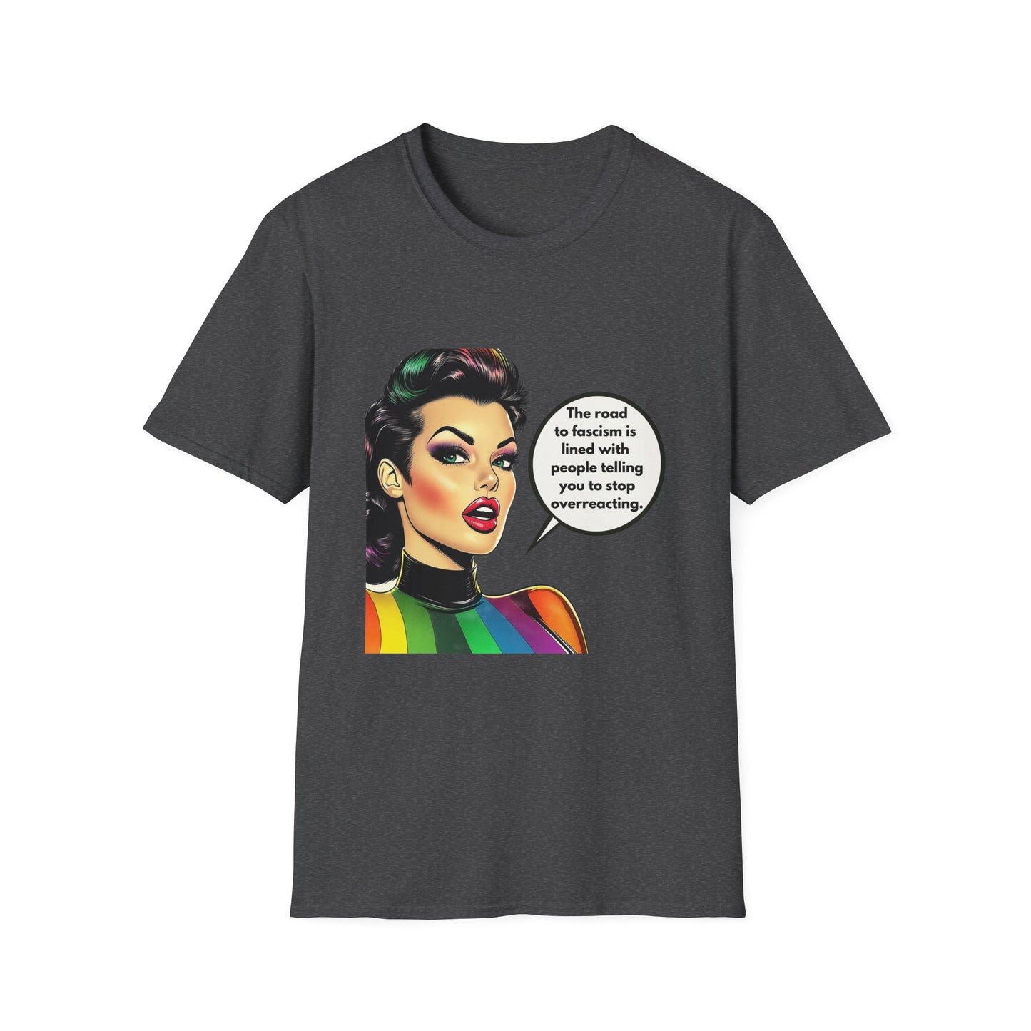 Road to Fascism Political Statement T-Shirt | Retro Pop Art Unisex Tee