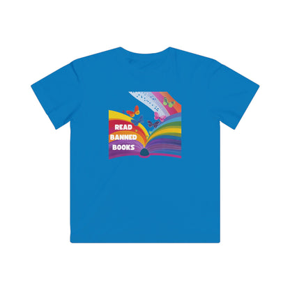 Rainbow Book Butterfly Pride T-Shirt | Banned Books Reading Activist Kids Tee