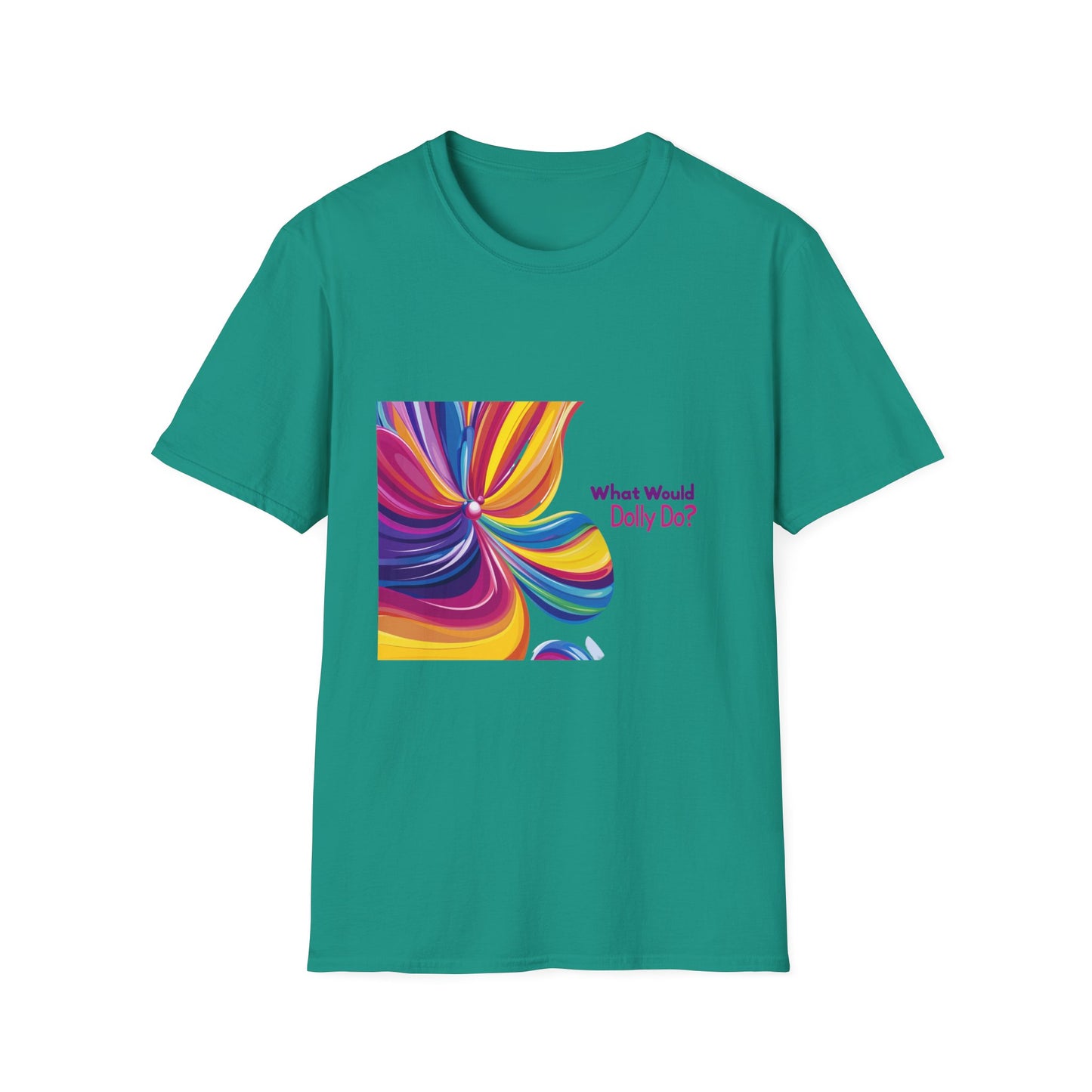 What Would Dolly Do Rainbow Flower T-Shirt | LGBTQ+ Pride Unisex Tee | Country Music Fan Gift