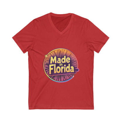Made in Florida Retro V-Neck T-Shirt | Vintage State Pride Unisex Tee