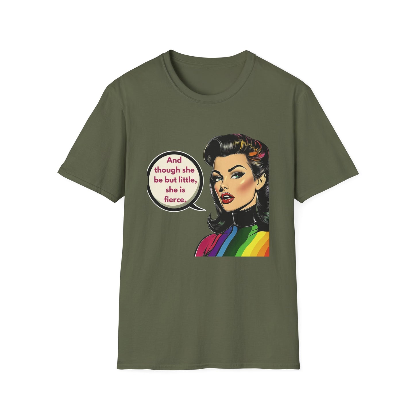 Fierce Though Little Retro Feminist T-Shirt | Vintage Comic Pride Tee
