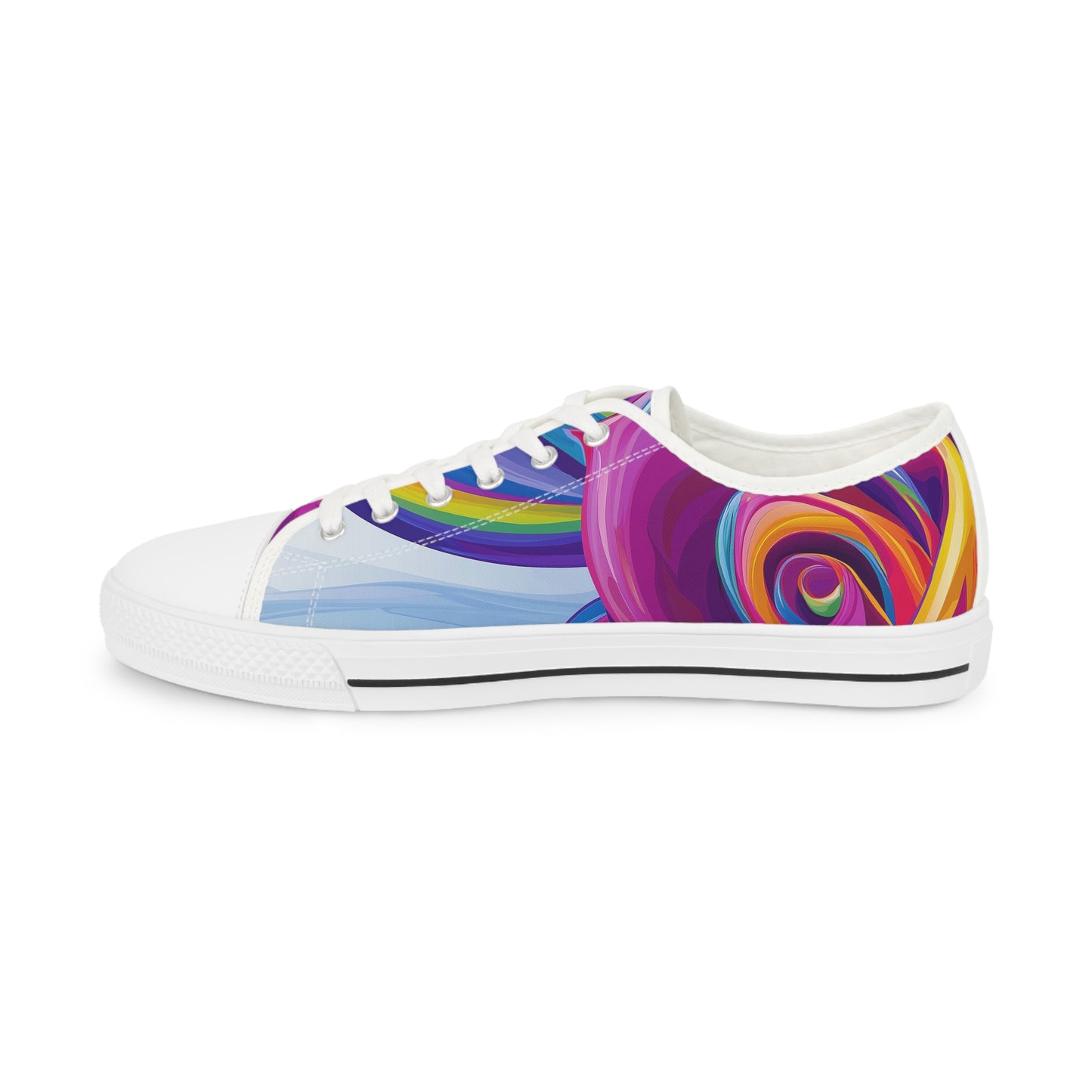 Rainbow Rose Low Top Sneakers | Colorful Unisex Canvas Shoes