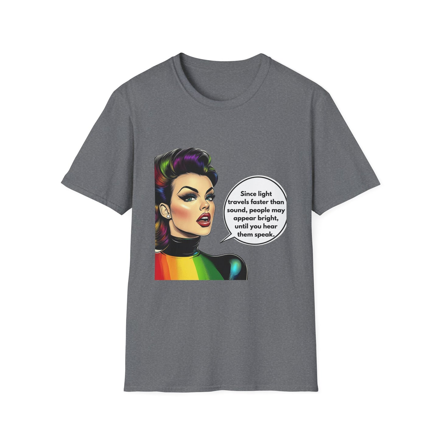 Rainbow Pride Retro Comic Woman T-Shirt | LGBTQ+ Activist Tee