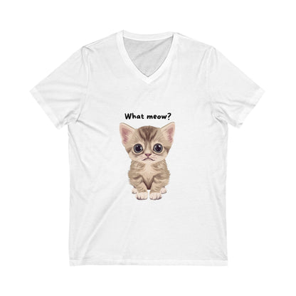 What Meow? Cute Kitten V-Neck T-Shirt | Kawaii Cat Lover Gift