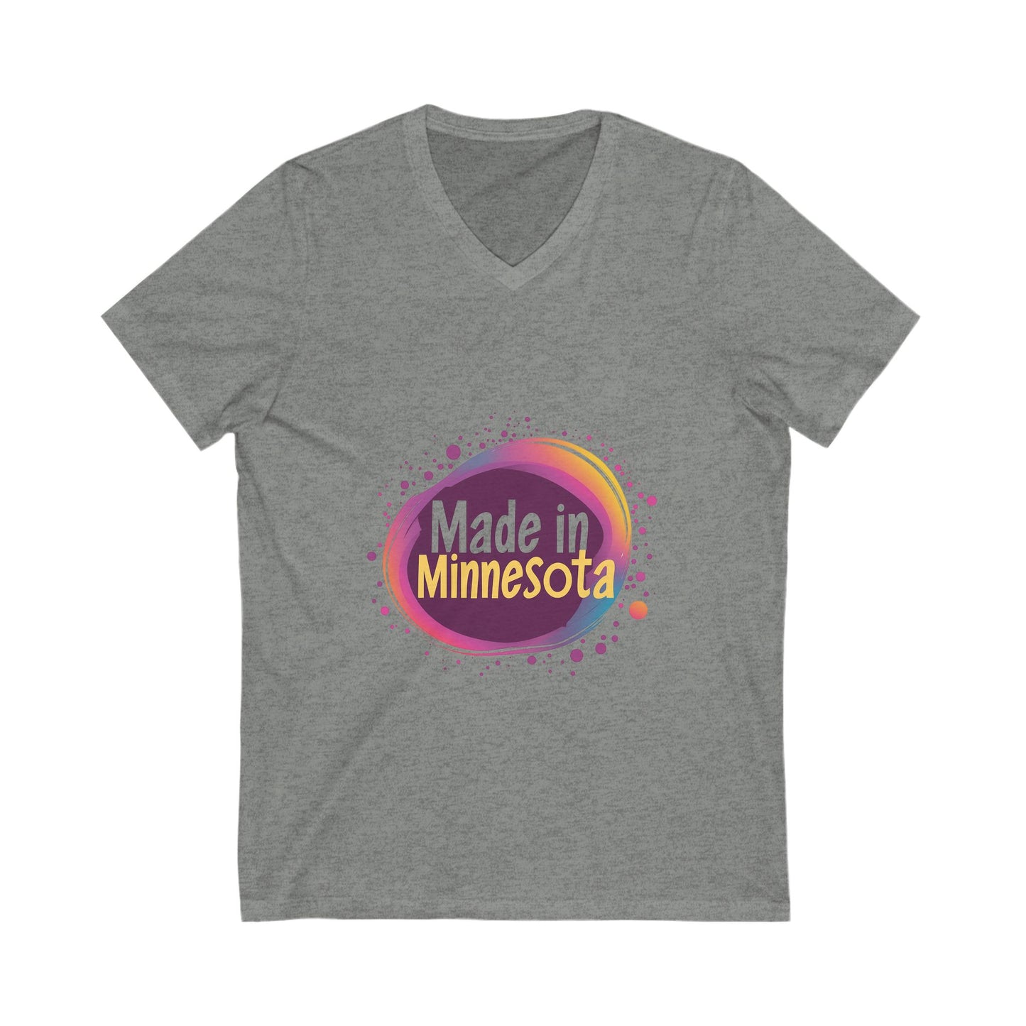 Made in Minnesota Pride V-Neck T-Shirt | State Love Retro Circular Design