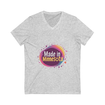 Made in Minnesota Pride V-Neck T-Shirt | State Love Retro Circular Design