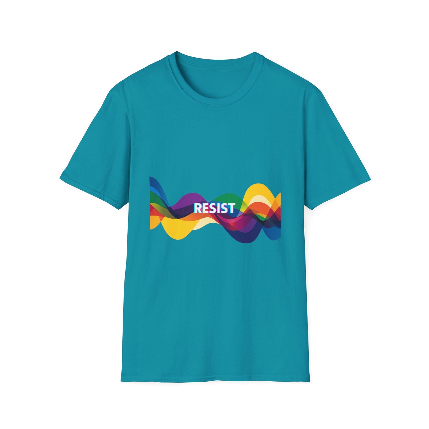 Colorful Waves RESIST T-Shirt | Progressive Pride Statement Tee