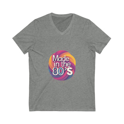 Made in the 80's Retro V-Neck T-Shirt | Vintage Neon Circle Design