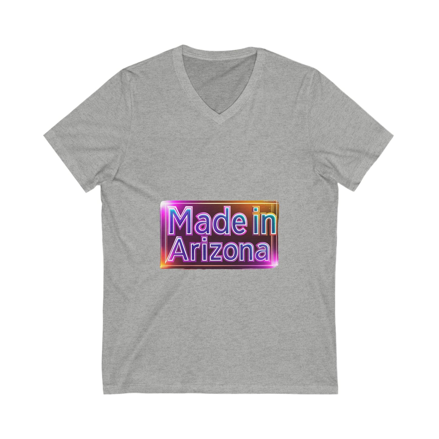 Made in Arizona V-Neck T-Shirt | Retro Chrome State Pride Unisex Tee