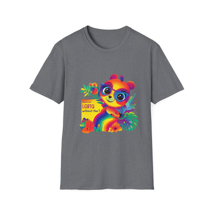 Kawaii Trans Pride Panda Rainbow T-Shirt | LGBTQ+ Cute Positive Message Tee