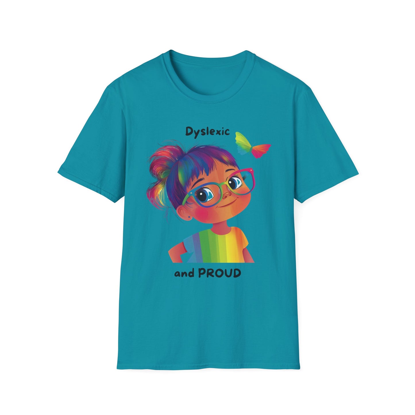 Dyslexic and Proud Rainbow T-Shirt | Neurodiversity Pride Tee