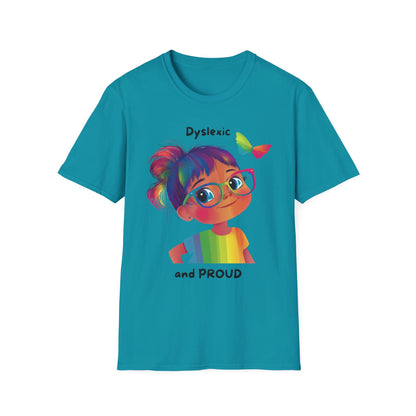Dyslexic and Proud Rainbow T-Shirt | Neurodiversity Pride Tee
