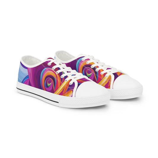 Rainbow Rose Low Top Sneakers | Colorful Unisex Canvas Shoes