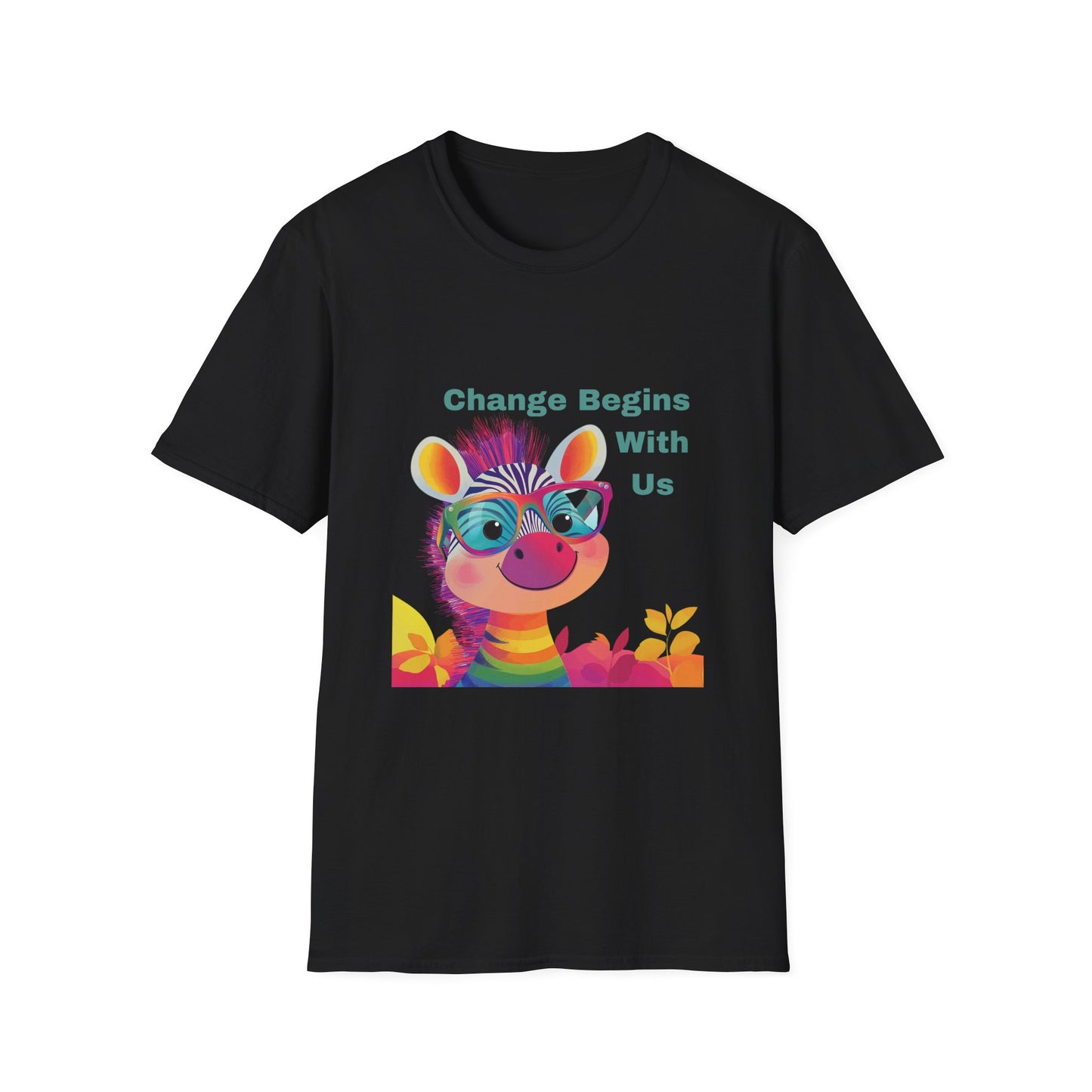 Rainbow Zebra Change Maker T-Shirt | Kawaii Activist Unisex Tee