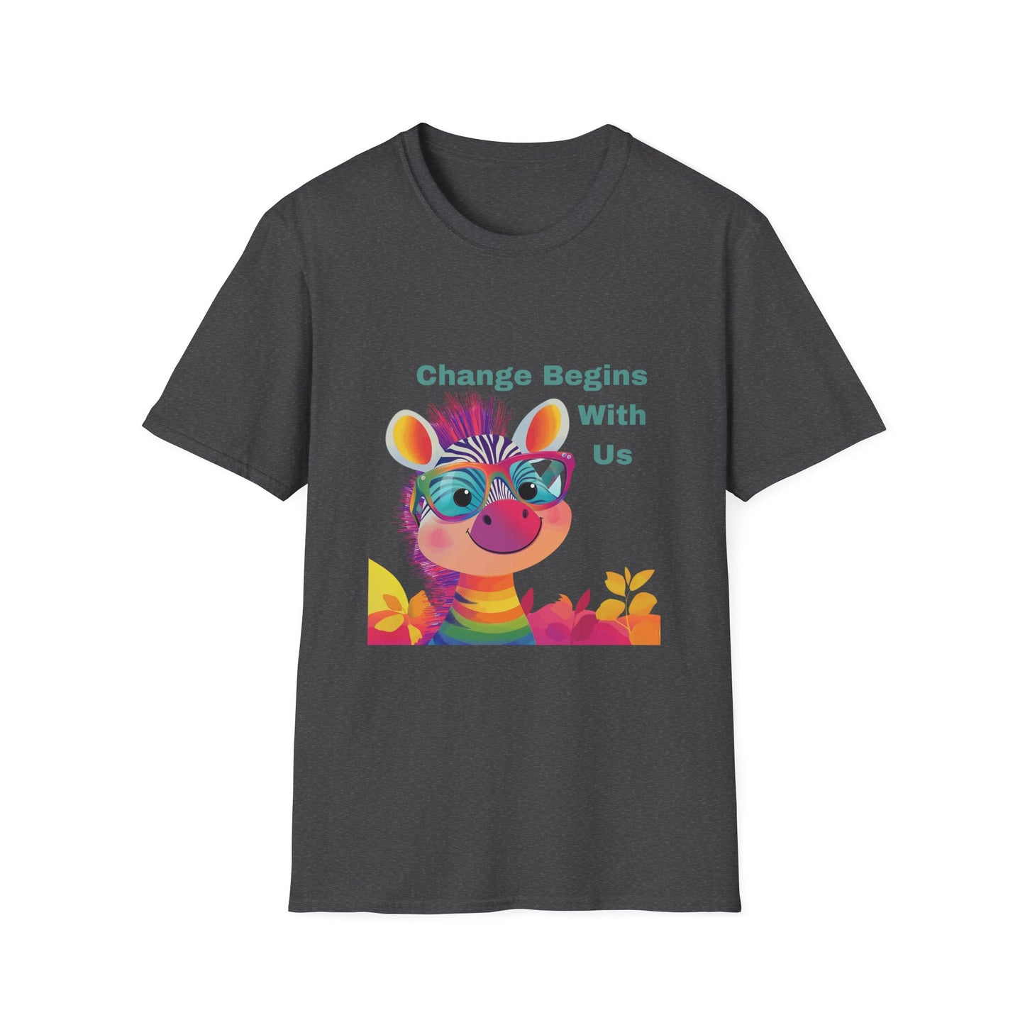 Rainbow Zebra Change Maker T-Shirt | Kawaii Activist Unisex Tee