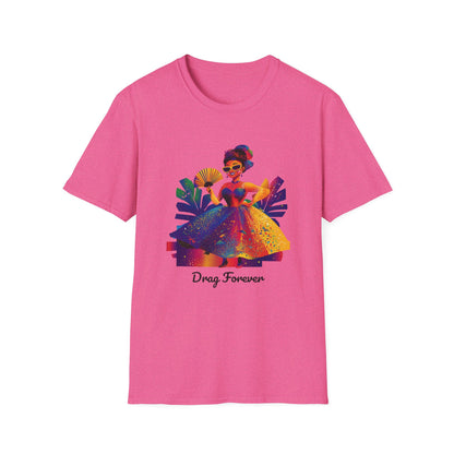 Drag Forever Queen T-Shirt | LGBTQ+ Pride Rainbow Art | Unisex Drag Show Tee