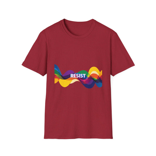 Colorful Waves RESIST T-Shirt | Progressive Pride Statement Tee