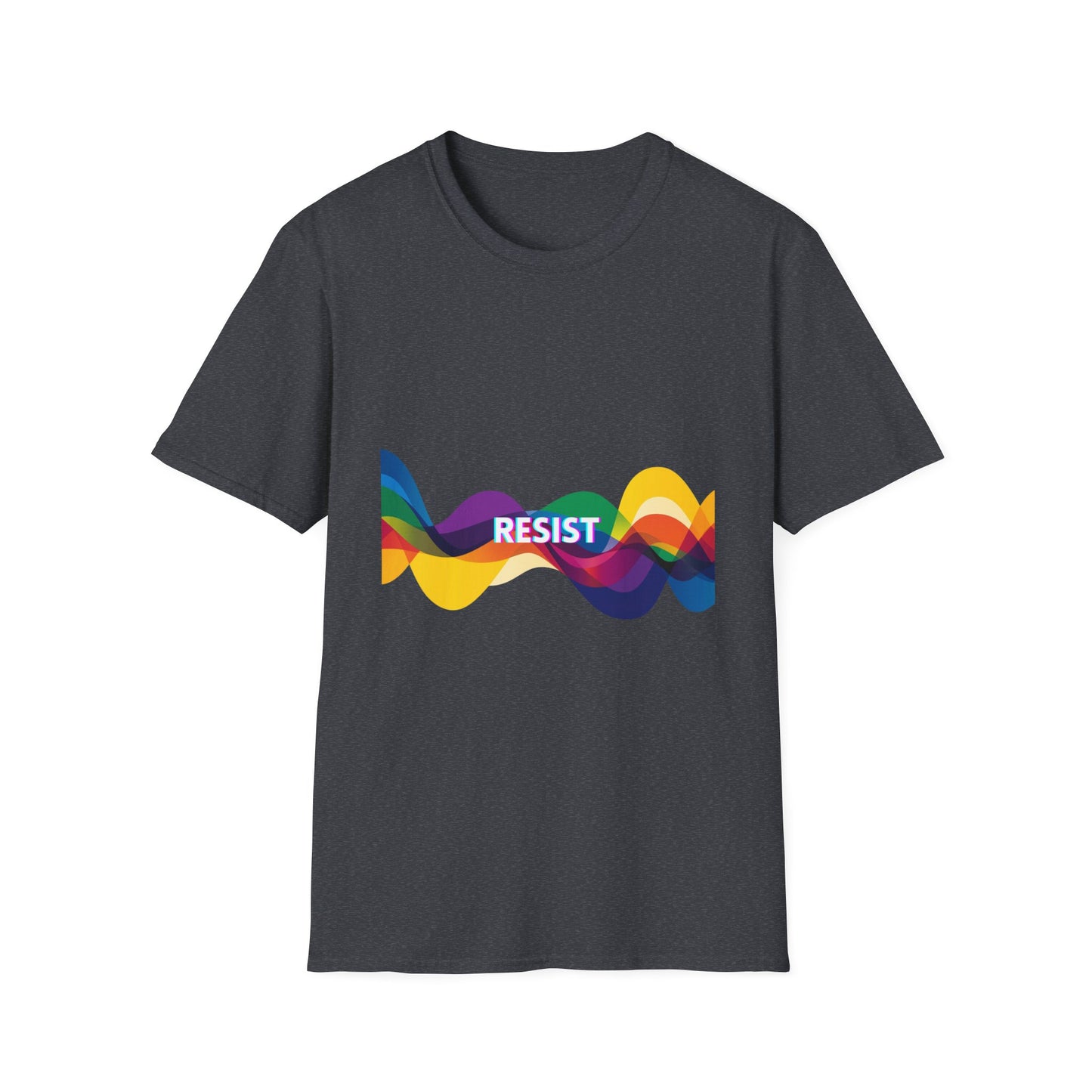 Colorful Waves RESIST T-Shirt | Progressive Pride Statement Tee