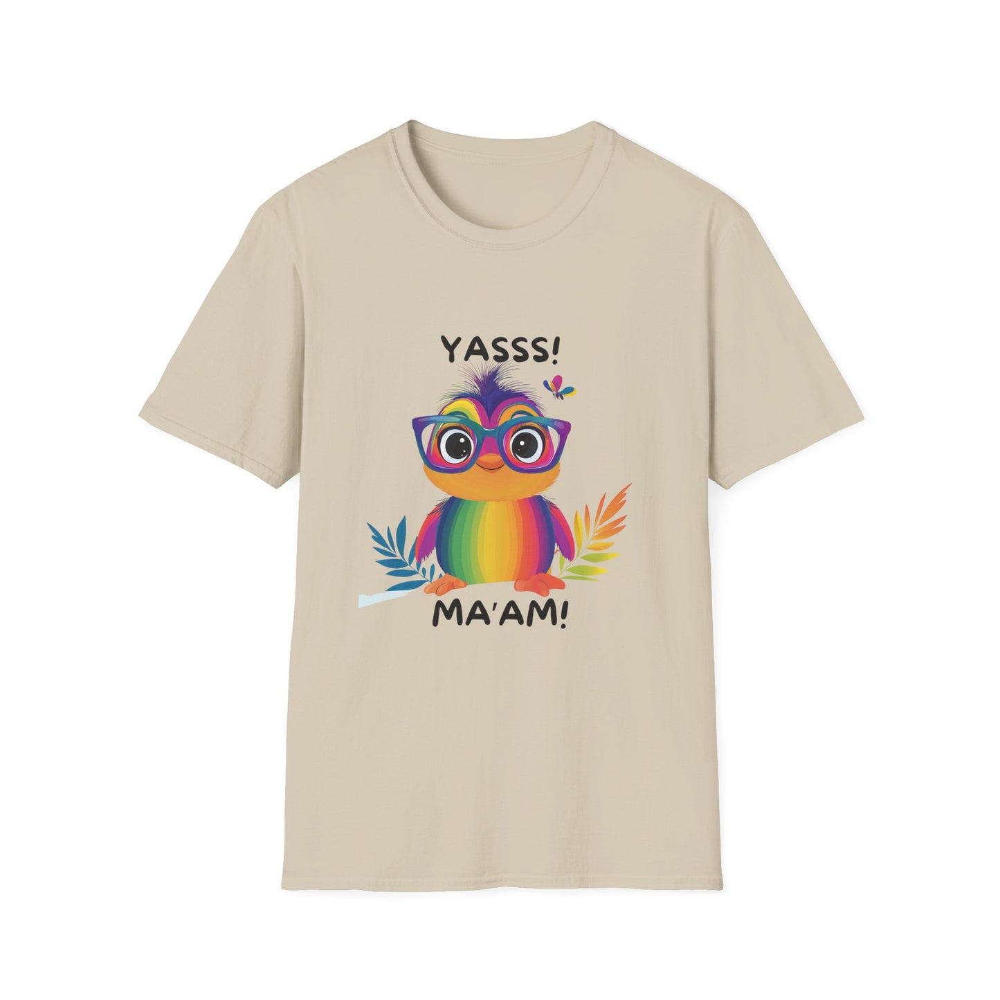 Rainbow Owl YASSS MA'AM T-Shirt | LGBTQ+ Pride Kawaii Tee | Cute Empowerment Gift