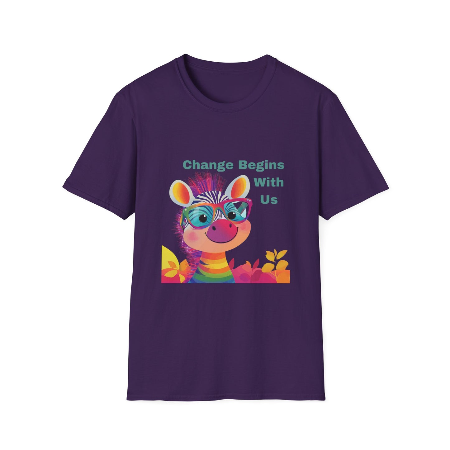 Rainbow Zebra Change Maker T-Shirt | Kawaii Activist Unisex Tee