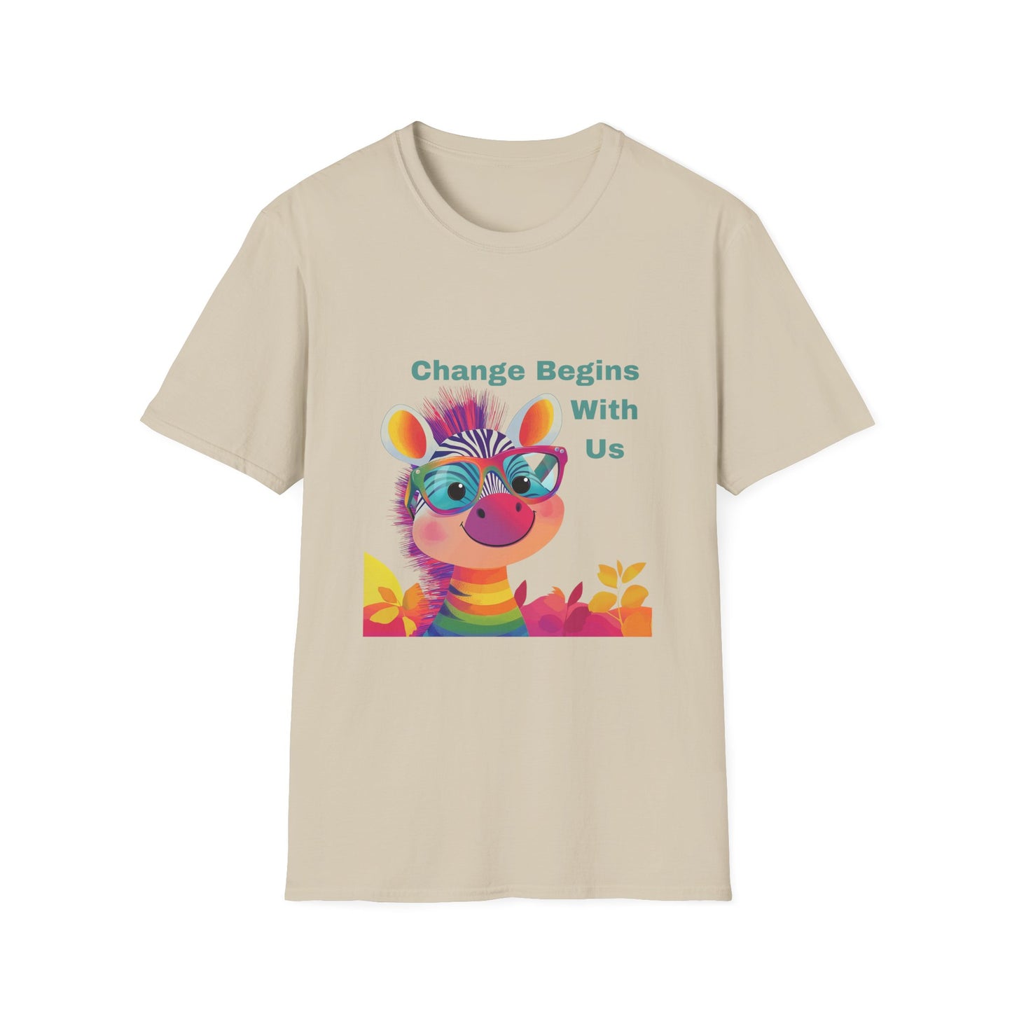 Rainbow Zebra Change Maker T-Shirt | Kawaii Activist Unisex Tee