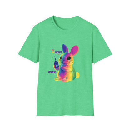 Rainbow Bunny WTF? OVER. Protest T-Shirt | Cute Activist Tee