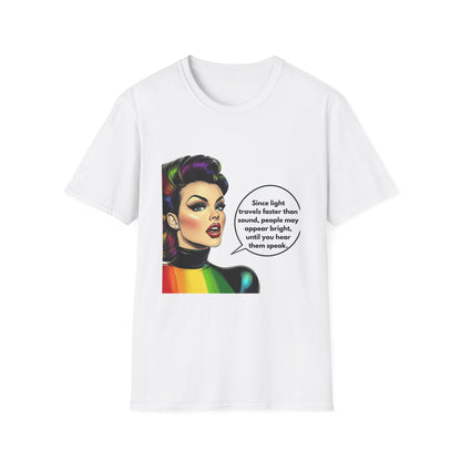 Rainbow Pride Retro Comic Woman T-Shirt | LGBTQ+ Activist Tee