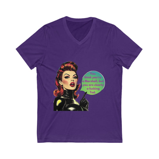 Sassy Retro Pin-Up V-Neck T-Shirt | Pop Culture TV Reference Tee