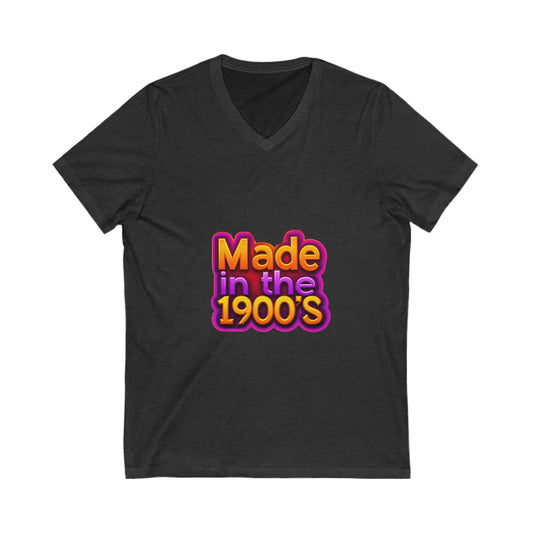 Made in the 1900s V-Neck T-Shirt | Vintage Rainbow Typography | Retro Unisex Tee