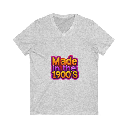 Made in the 1900s V-Neck T-Shirt | Vintage Rainbow Typography | Retro Unisex Tee