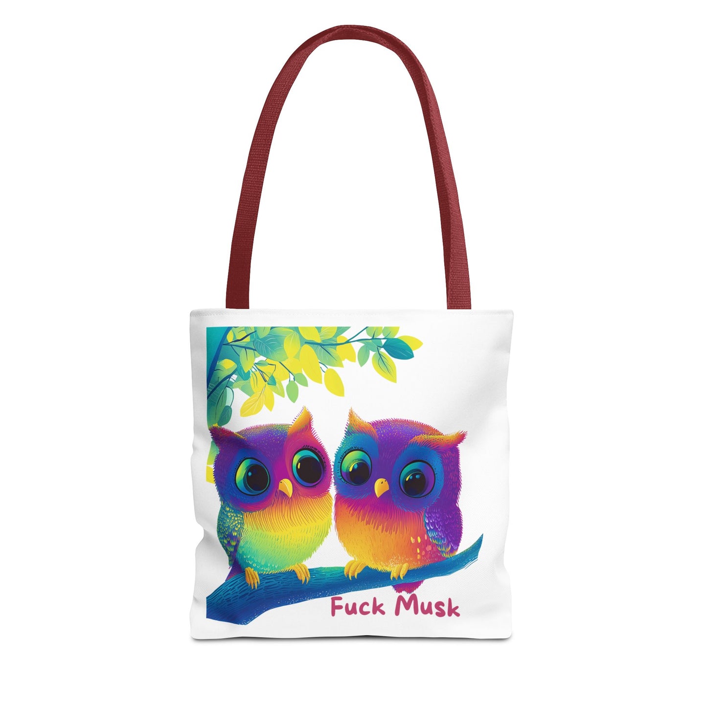 Rainbow Owl Activism Tote Bag | Colorful Protest Accessory | Cute Resistance Carry-All
