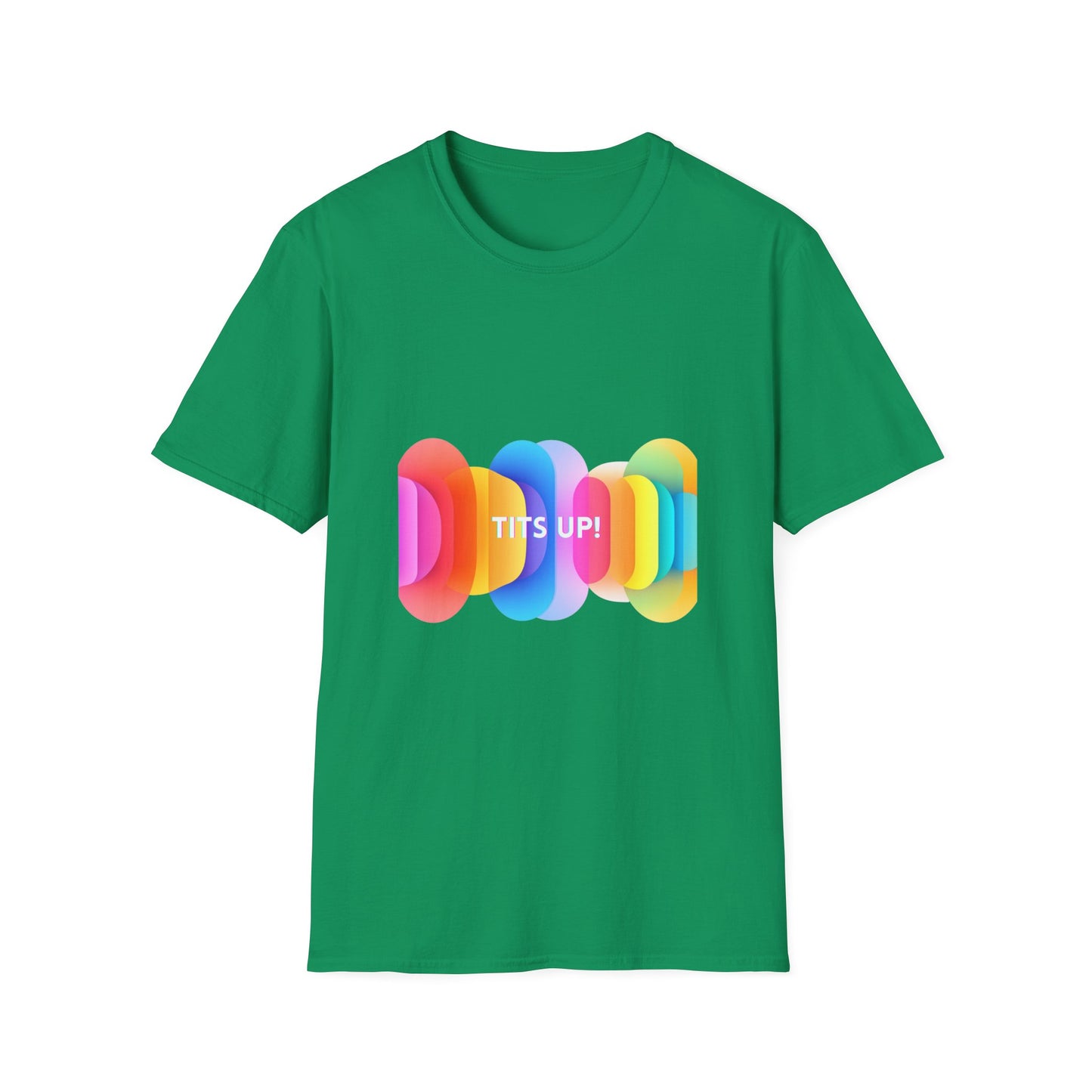 Colorful TITS UP! Unisex T-Shirt | Motivational Rainbow Pride Tee
