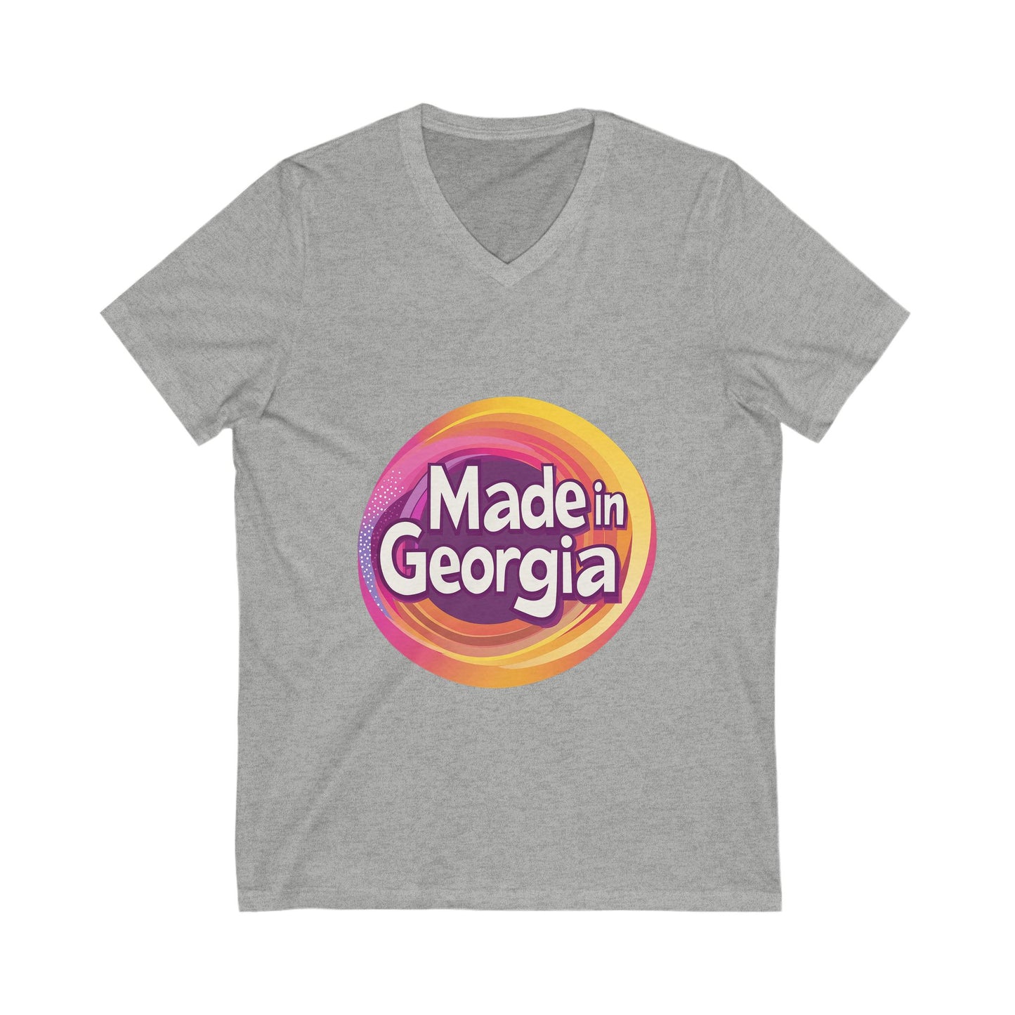 Made in Georgia V-Neck T-Shirt | Retro State Pride Design | Unisex Vintage Tee