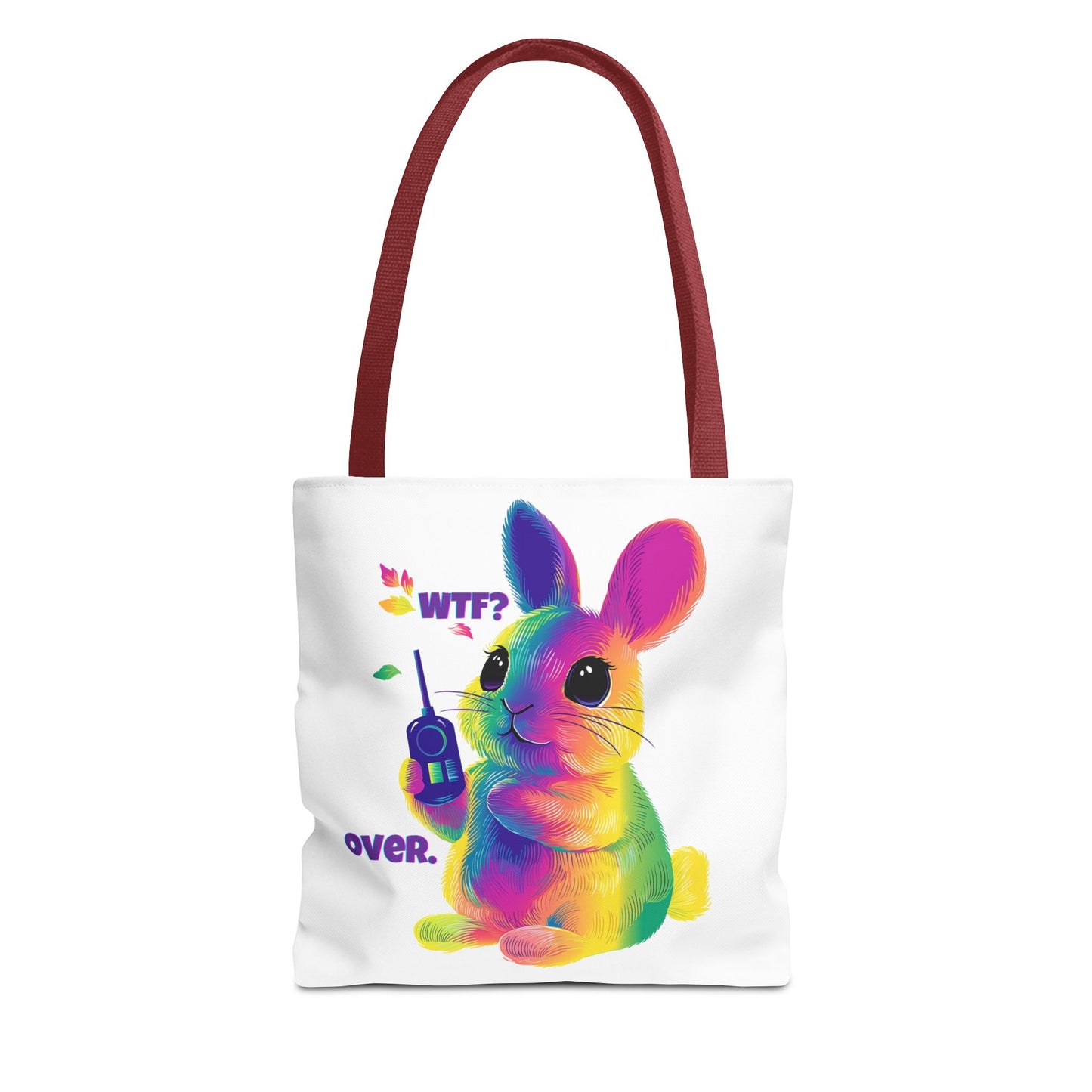 Rainbow Bunny WTF Tote Bag | LGBTQ+ Pride Statement Bag
