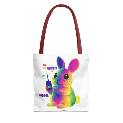 Rainbow Bunny WTF Tote Bag | LGBTQ+ Pride Statement Bag