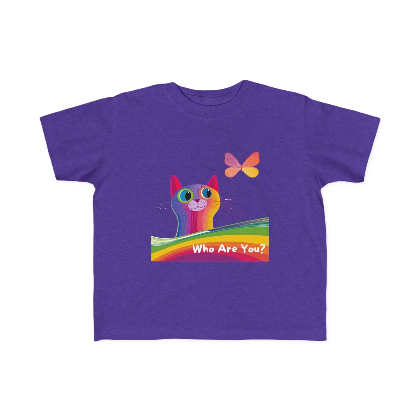 Rainbow Cat Who Are You Kids T-Shirt | LGBTQ Pride Toddler Tee | Kawaii Pride Cat