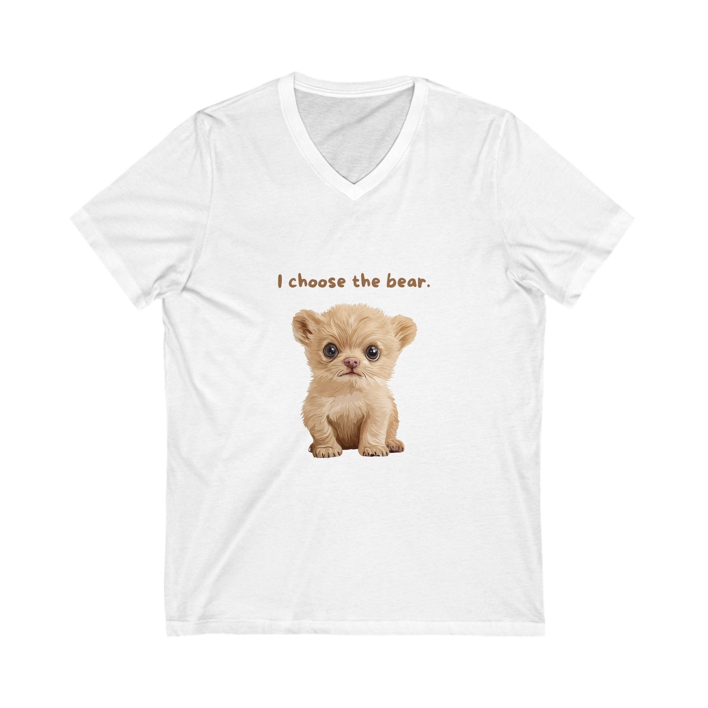 I Choose The Bear Cute Cub V-Neck T-Shirt | Animal Rights Activism | Kawaii Pet Lover Gift