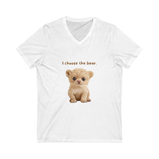 I Choose The Bear Cute Cub V-Neck T-Shirt | Animal Rights Activism | Kawaii Pet Lover Gift