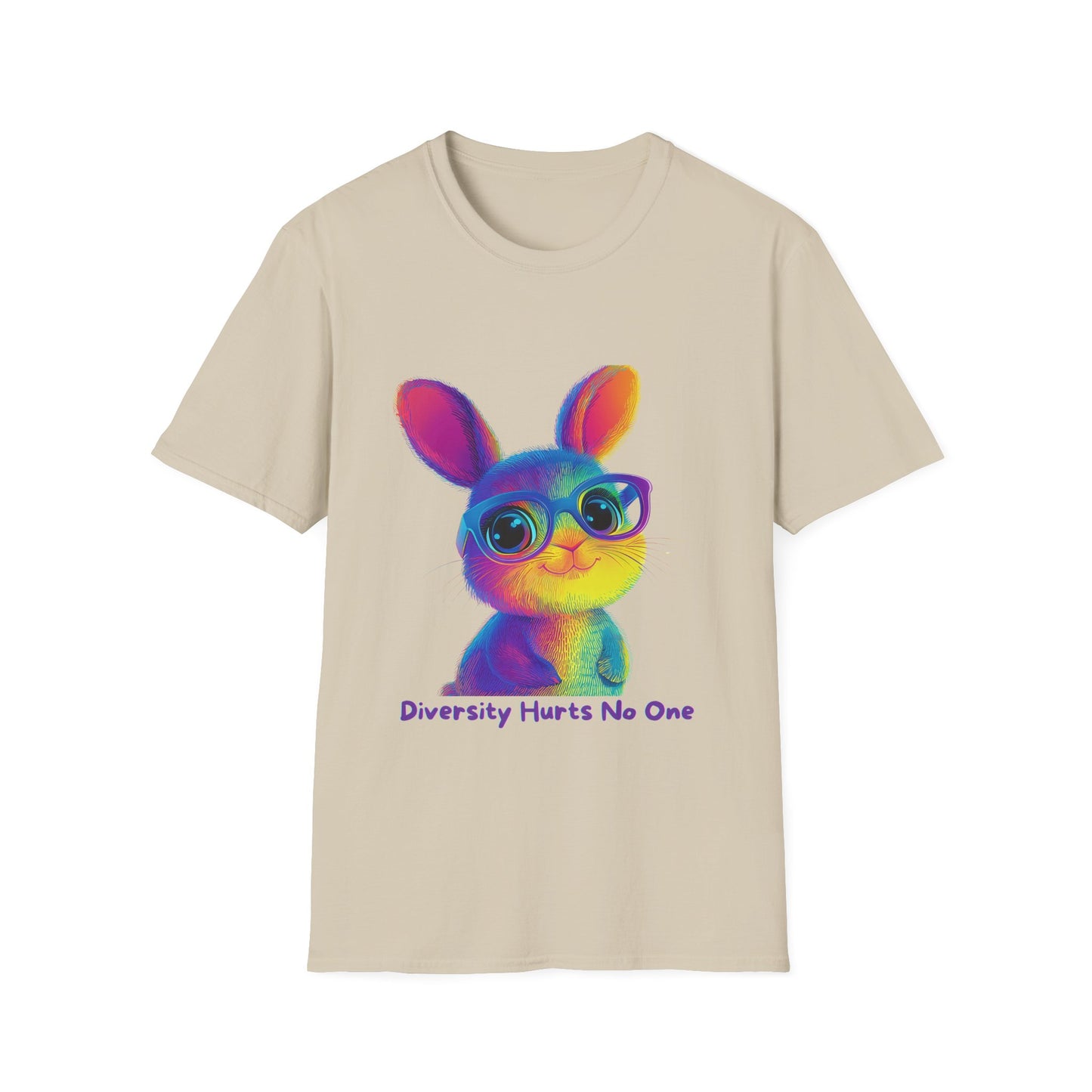 Rainbow Bunny Diversity T-Shirt | Inclusive Kawaii Unisex Tee