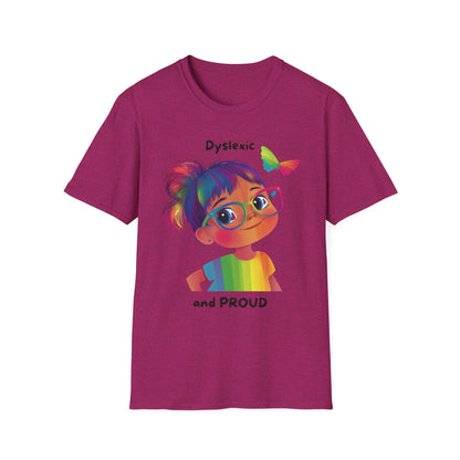 Dyslexic and Proud Rainbow T-Shirt | Neurodiversity Pride Tee