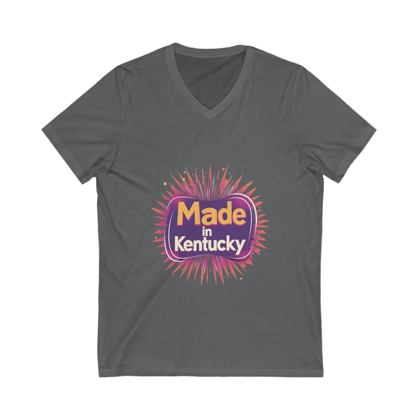 Made in Kentucky Retro V-Neck T-Shirt | State Pride Sunburst Design | Unisex Tee