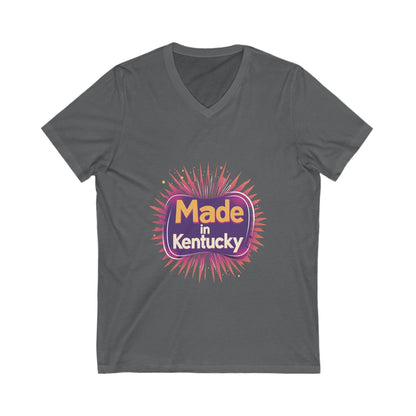 Made in Kentucky Retro V-Neck T-Shirt | State Pride Sunburst Design | Unisex Tee