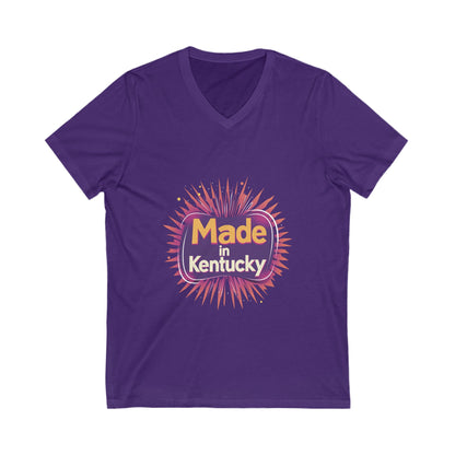 Made in Kentucky Retro V-Neck T-Shirt | State Pride Sunburst Design | Unisex Tee