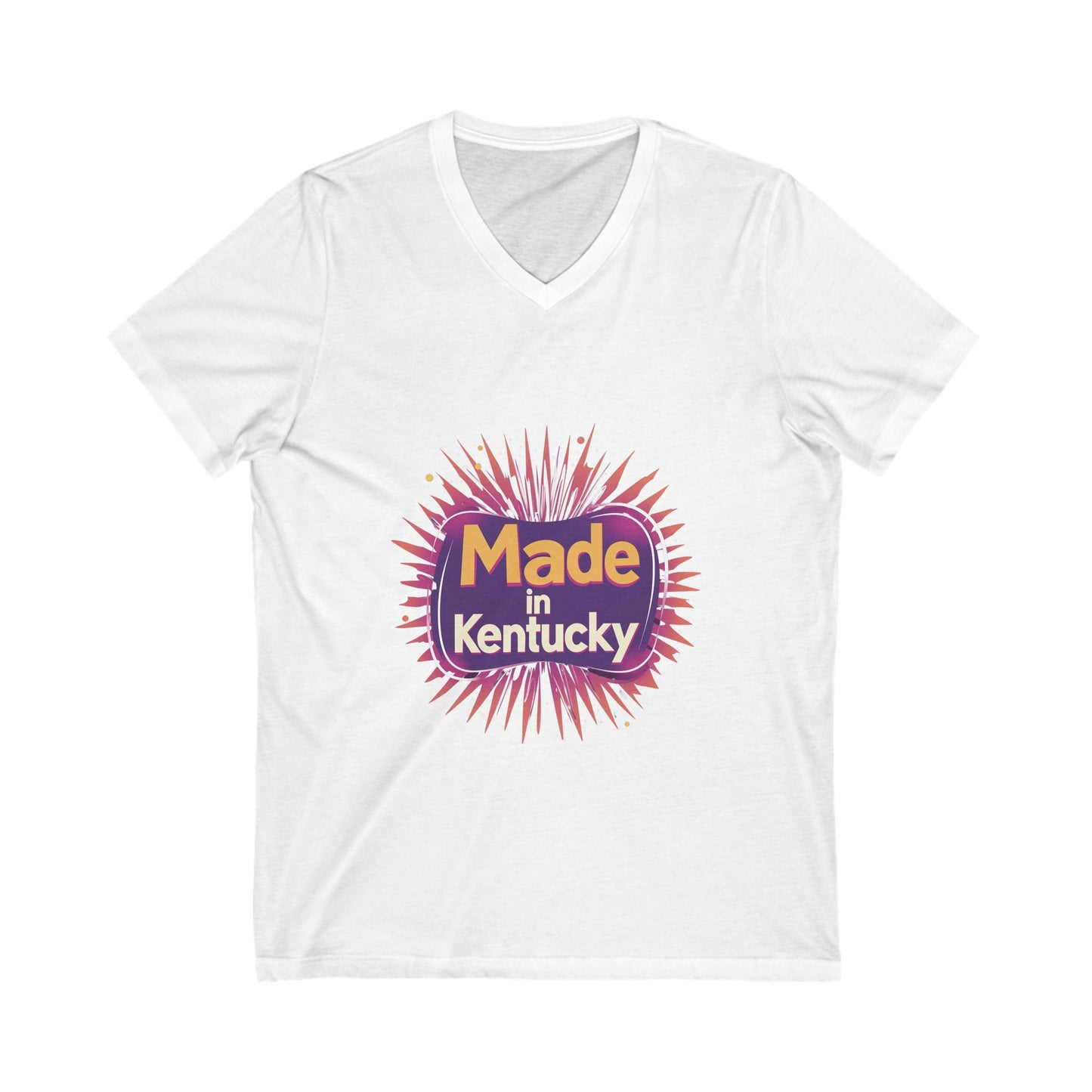 Made in Kentucky Retro V-Neck T-Shirt | State Pride Sunburst Design | Unisex Tee