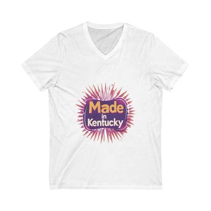 Made in Kentucky Retro V-Neck T-Shirt | State Pride Sunburst Design | Unisex Tee