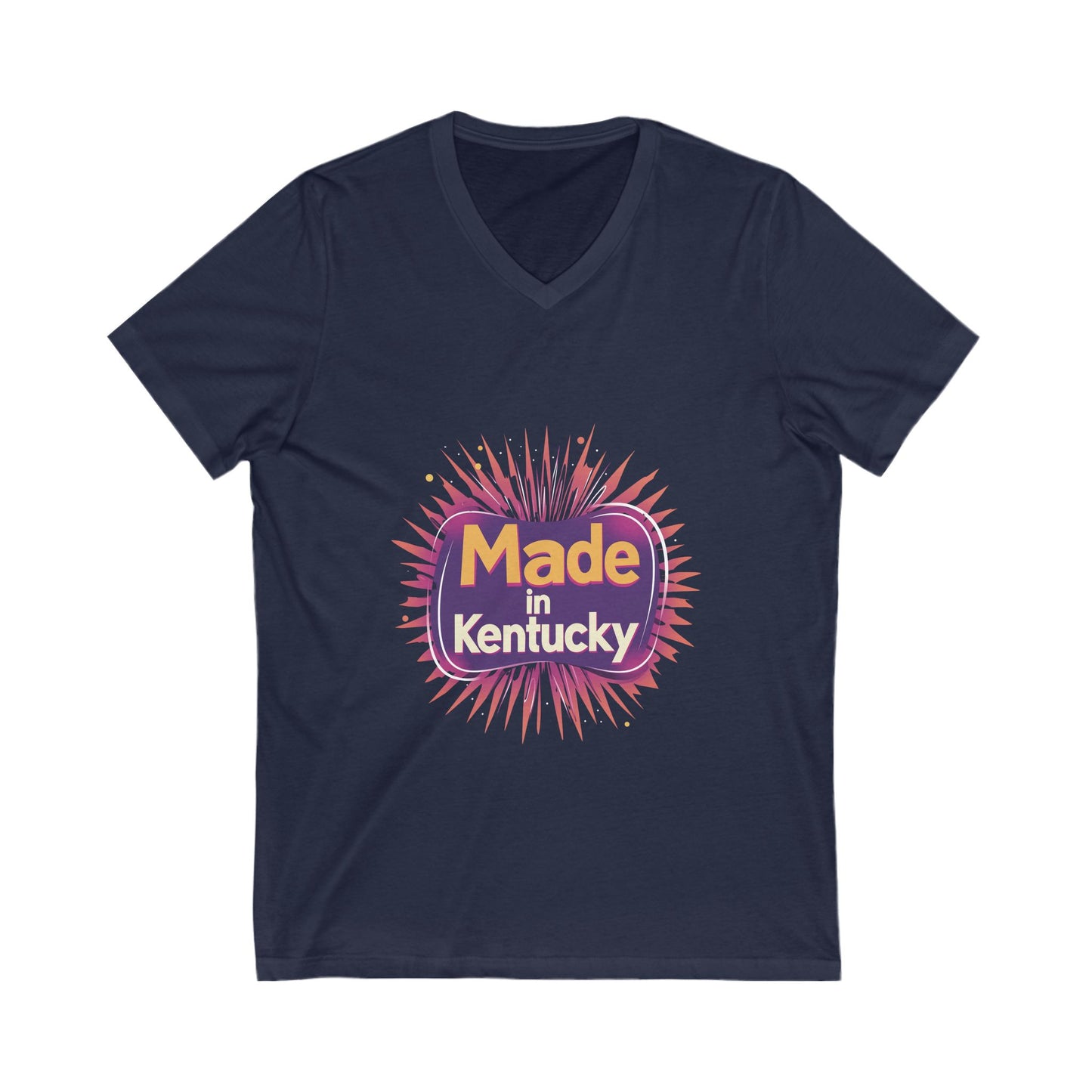 Made in Kentucky Retro V-Neck T-Shirt | State Pride Sunburst Design | Unisex Tee