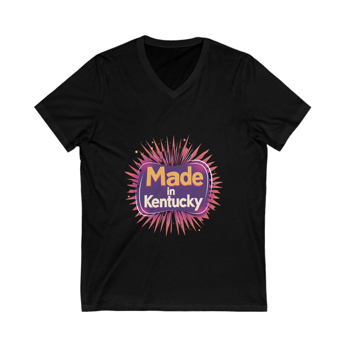 Made in Kentucky Retro V-Neck T-Shirt | State Pride Sunburst Design | Unisex Tee